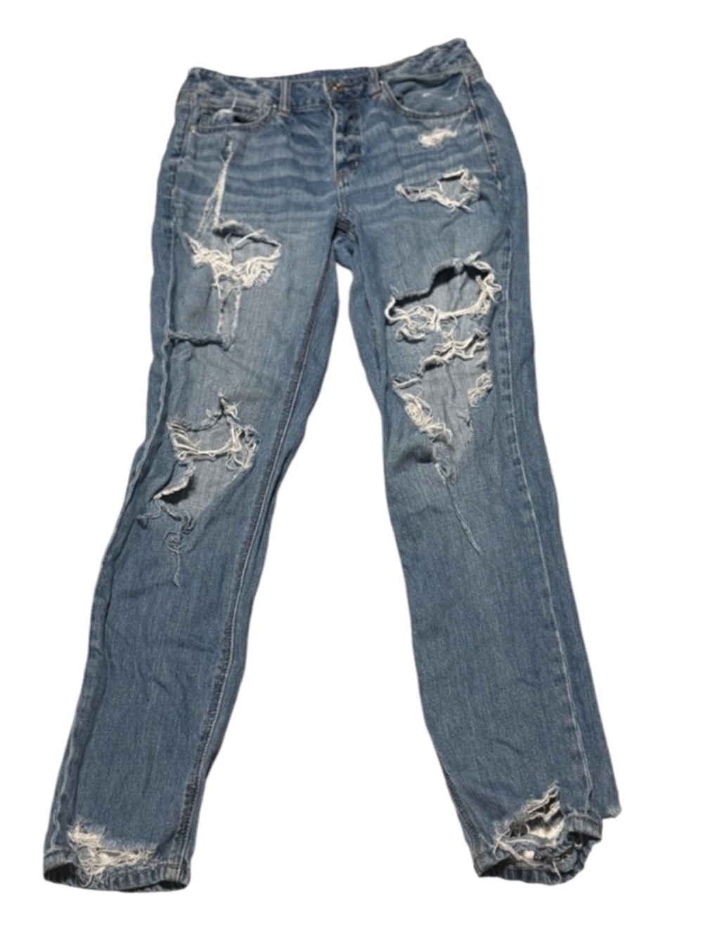 American Eagle Outfitters Ripped Blue Skinny Jeans size 2 in excellent condition